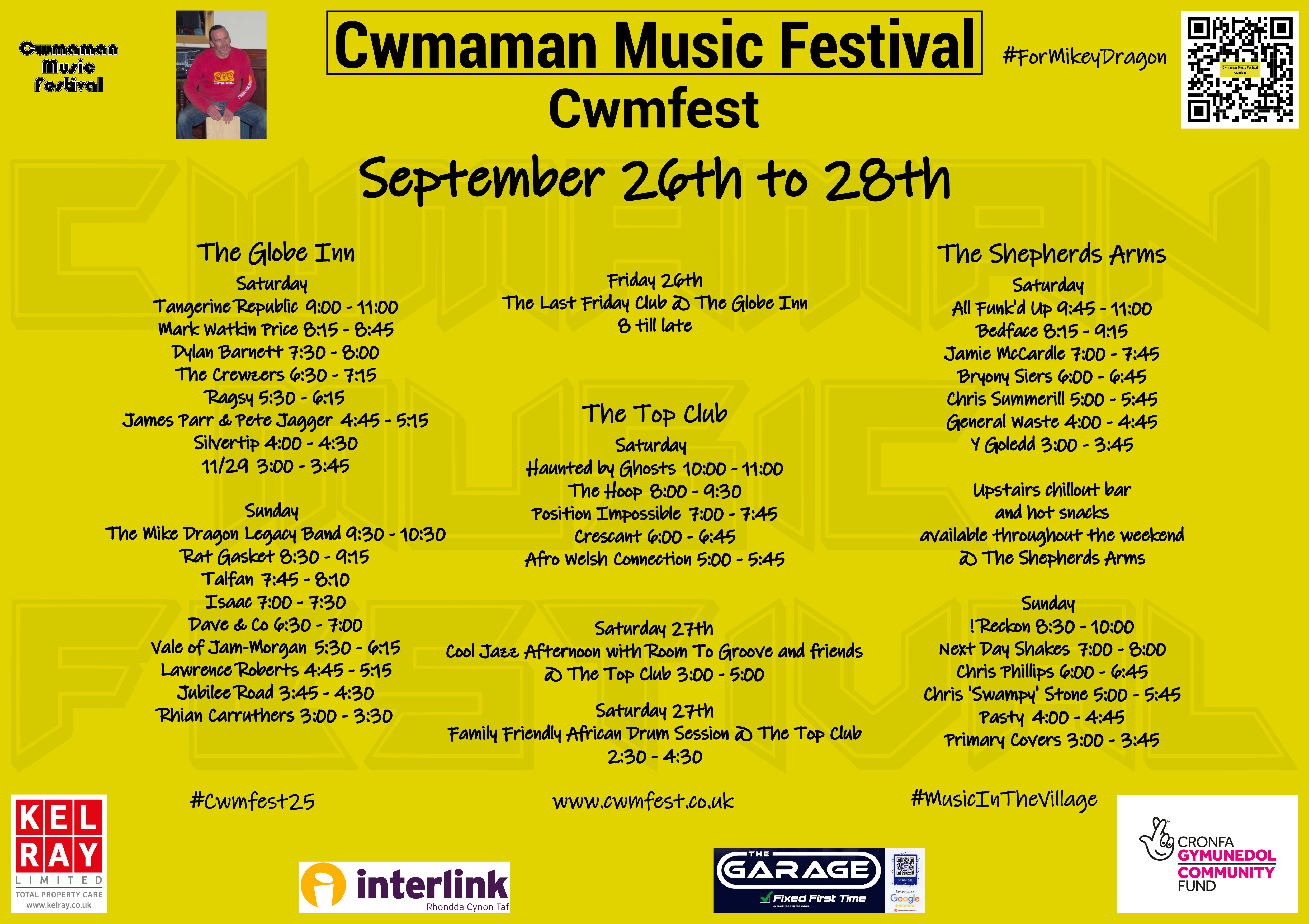 Cwmfest 2025 Full Lineup